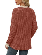 Womens Fall Fashion 2026 Fall Outfits for Women 2026 Essentials Women Sweaters for Women Trendy Color Block Long Sleeve Crew Neck Thanksgiving Shirts Casual Orange Tops Oversized Caramel (Large / 03-caramel)