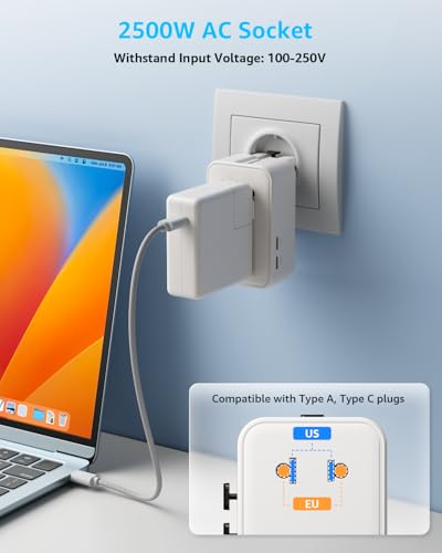 Air” Universal Travel Adapter 2 USB (A1R PD25W / White)