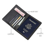 Travel Wallet & Family Leather Passport Holder Cover RFID Blocking Travel Wallet (Coffee)