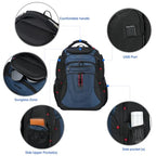 Travel Laptop Backpack 17.3 Inch XL Computer Backpack for Men (Black/Haze Blue / 17.3 inch)