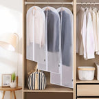 6PK Garment Bags for Hanging Clothes (60" 6PK / White-Translucent)