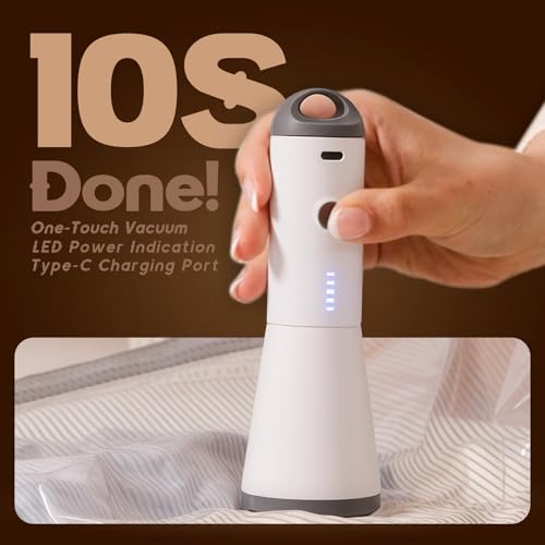 Rechargeable Pump Vacuum Bags for Travel Packing (15 Large Size)