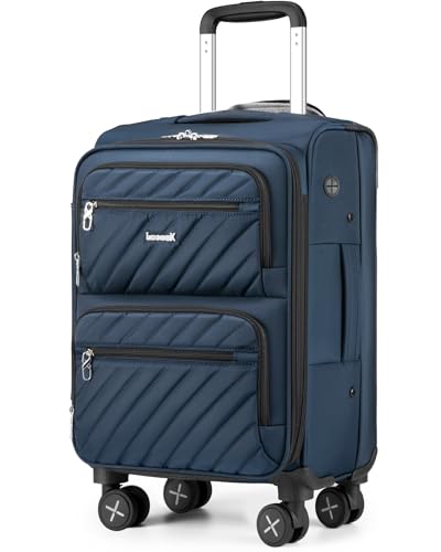 Expandable Softside Carry On Suitcase (Blue Black / Carry-on 20 inch)