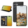Custom Wallet Phone Case for Samsung Galaxy S25 Ultra with Photo (Galaxy S25 Ultra / Black-A)