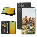 Custom Wallet Phone Case for Samsung Galaxy S25 Ultra with Photo (Galaxy S25 Ultra / Black-A)
