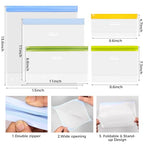8 Pack Stand Up Reusable Half Gallon Freezer Bags Dishwasher Safe (8 Pack Half Gallon Bags)