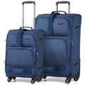 2 Piece Softside Expandable Luggage Sets with Spinner Wheels (Blue / 2 Pc Set(20/28))