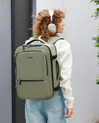 Travel Backpack for Women & Men (Green / 18 Inch - 4 Pcs)