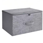 Fabric Storage Bins with Zipper Lids (Gray / Large (Pack of 3))