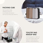 3PCS Faux Leather Weekender Bag for Women Men Travel Bag Overnight Bags (Black)