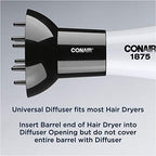 Conair Diffuser Attachment for Hair Dryer,Volumizing Universal Blow Dryer Diffuser for Frizz-Free Curls,Fits Dryers from 1.75-Inch to 2.3-Inch Nozzle Sizes,Black,(Pack of 4)