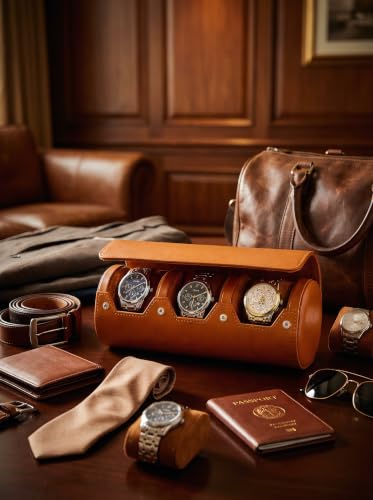 3 Watch Travel Case (Brown / 3 Watch Case)