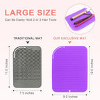 Plus Size Silicone Heat Resistant Mat for Hair Tools (Purple)