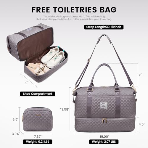Travel Duffle Bag (Purple Grey-b / Large-2 Pcs)