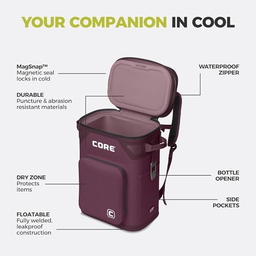 Magnetic Leak Proof 24 Can Soft Cooler with Waterproof Zipper (Mulberry / 24 Can)
