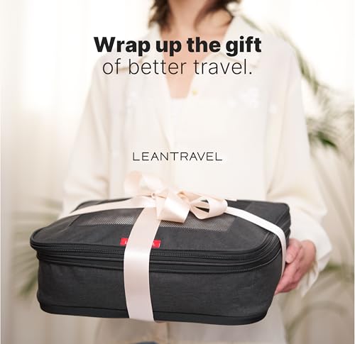 Premium Compression Packing Cubes for Travel (Black / 4 pack)