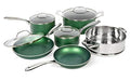 Diamond Granite Stone Classic Emerald Pots and Pans Set with Ultra Nonstick Durable Mineral & Diamond Tripple Coated Surface (Emerald Green)