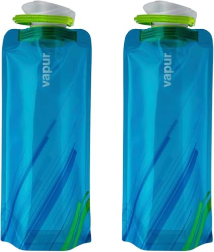 Collapsible Water Bottle With Carabiner (Water Blue / 23 Ounces)