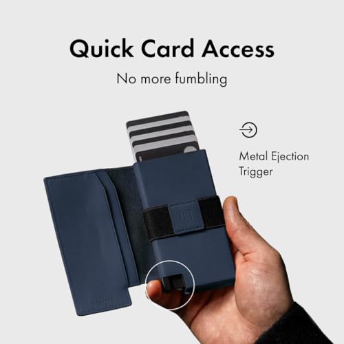 Men's Wallet RFID Blocking Parliament Leather (Navy)