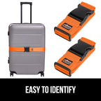 Heavy Duty Luggage Straps for Suitcase (Orange)