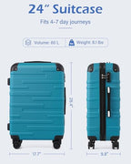 Hardside ABS Luggage (dark green / Medium (24 In))