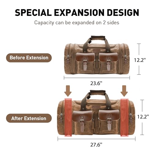 Waxed Canvas Duffle Bag (Vintage Dark Brown / X Large-60L Duffle Bag)