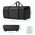 100L Foldable Rolling Duffel Bag with 2 Wheels (BLACK)
