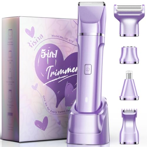 5-in-1 Bikini Trimmer for Women, Gifts for Women, Grooming Kit (Metallic Purple)