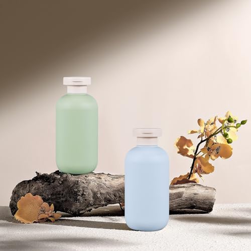 10 oz Plastic Travel Shampoo Bottles (Green+Blue / 300ml/10 oz)