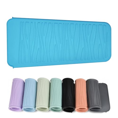 Silicone Heat Resistant Travel Mat Pouch for Hair Straighteners (1 Pack / Skyblue)