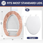 Microfiber Elongated Toilet Seat Cover 19.5"x 15" Machine Washable (Blush Pink / Elongated)