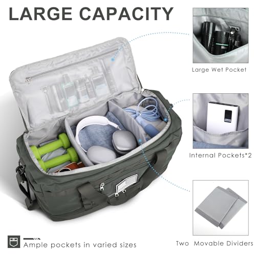 Gym Bag for Men Women (Grey / Medium)