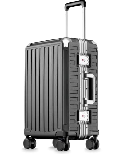 20 Inch Zipperless Carry On Luggage (Charcoal Metallic / 20 Inch)