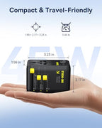 45W European Travel Plug Adapter (45W / Black)