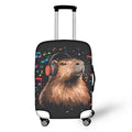 Capybara Luggage Cover Fits 26 (L(for 26-29 inch luggage) / Music Capybara Black)