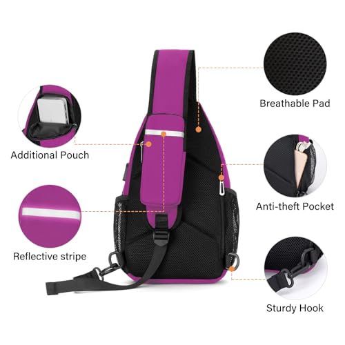 Sling Backpack Bag (Rose Red)