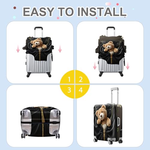 Teddy Bear Luggage Cover (#140 / XL(fits 32-34Inch suitcase))