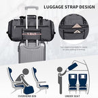 Duffle Bag for Men 3 in 1 Convertible 40L Nylon Gym Travel Backpack (Silvery Grey)