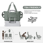 Large Travel Duffle Bag Carry On Weekender Bags for Women Men 18x14x8 Gym (A29-Green-2-layer Expansion / X-plus)