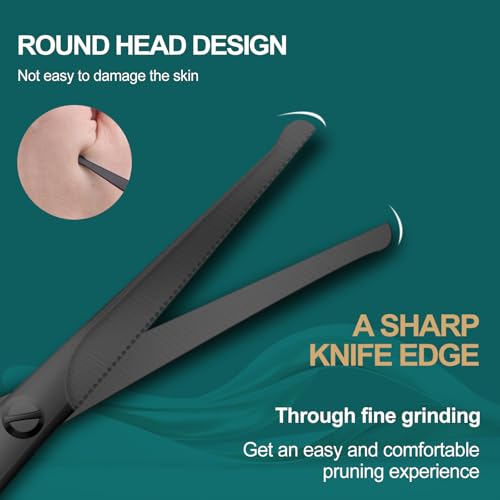 4.7 inch small nose hair scissors (Black)