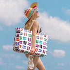 Beach Bags for Women Large Waterproof Sandproof Beach Tote Swim Pool Bag with Zipper (Slipper)