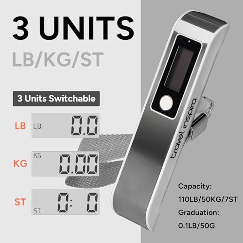 Digital Luggage Scale (White Stainless steel)