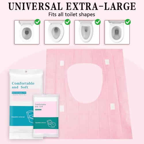 20 Pack Toilet Seat Covers Disposable (Pink)