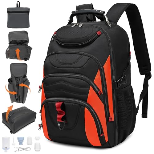Vacuum Seal Backpack for Travel with Pump (17.3 / Orange Q)