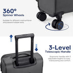 Expandable Carry On Luggage 22x14x9 Airline Approved (Grey / Carry on （20in）)