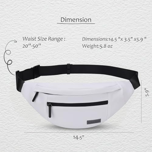 Large White Crossbody Bags for Women Fanny Pack with 4 (Top Zip White / Large)