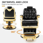Barber Chair Salon Chair Heavy Duty Barber Chair (Gold)