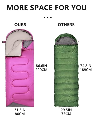 Sleeping Bags for Adults Cold Weather (4.4lb Purple)