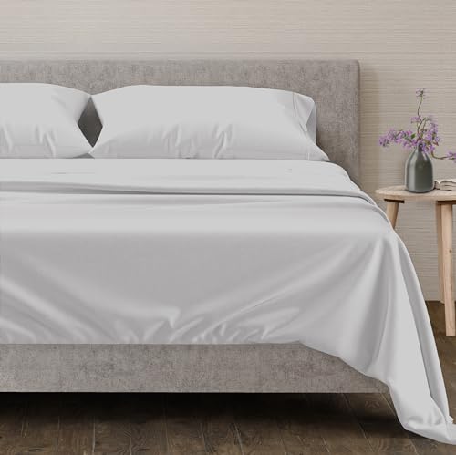 100% Egyptian Cotton Queen Size Sheets Set (Queen / 03 - Silver)