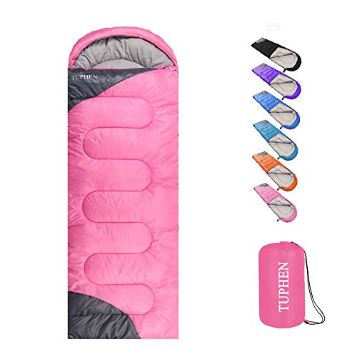Sleeping Bags for Adults Kids Boys Girls Backpacking Hiking Camping Microfiber Liner ((50-77°F) Pink)